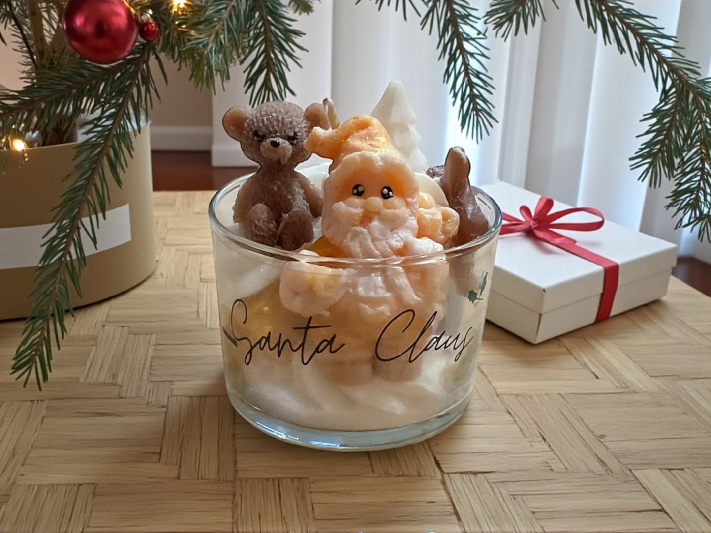 Bougie Santa Claus dorée