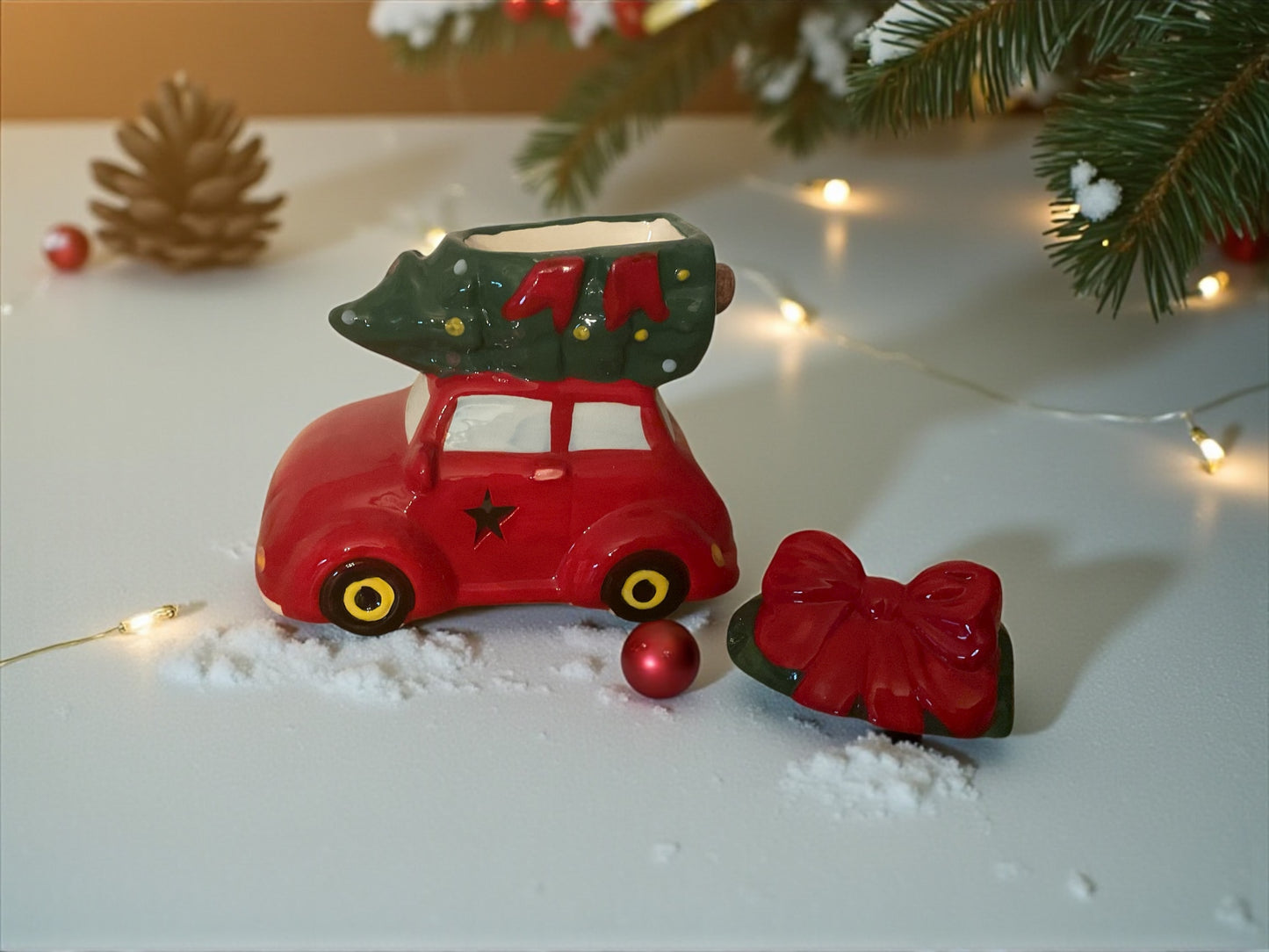 Brûle parfums voiture rouge