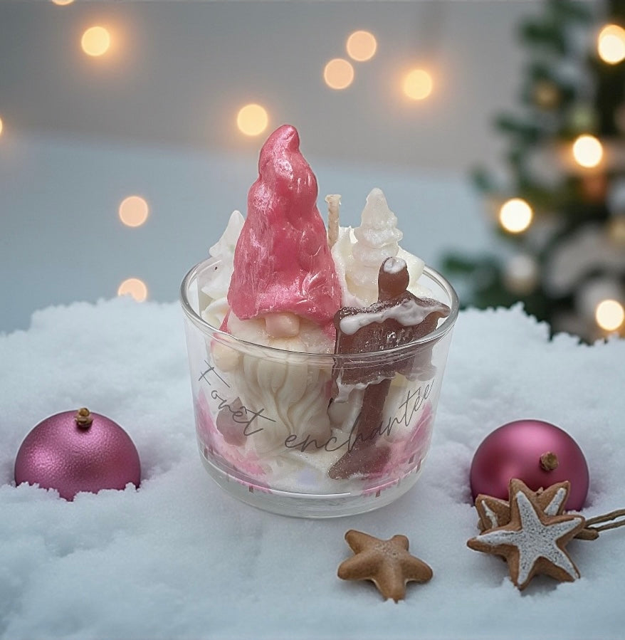 Bougie Forêt enchantée couleur rose