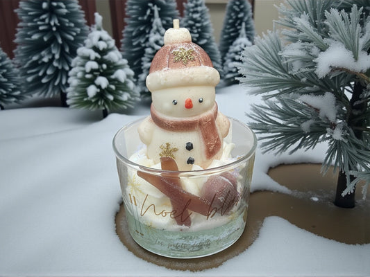 Bougie Noël blanc couleur marron