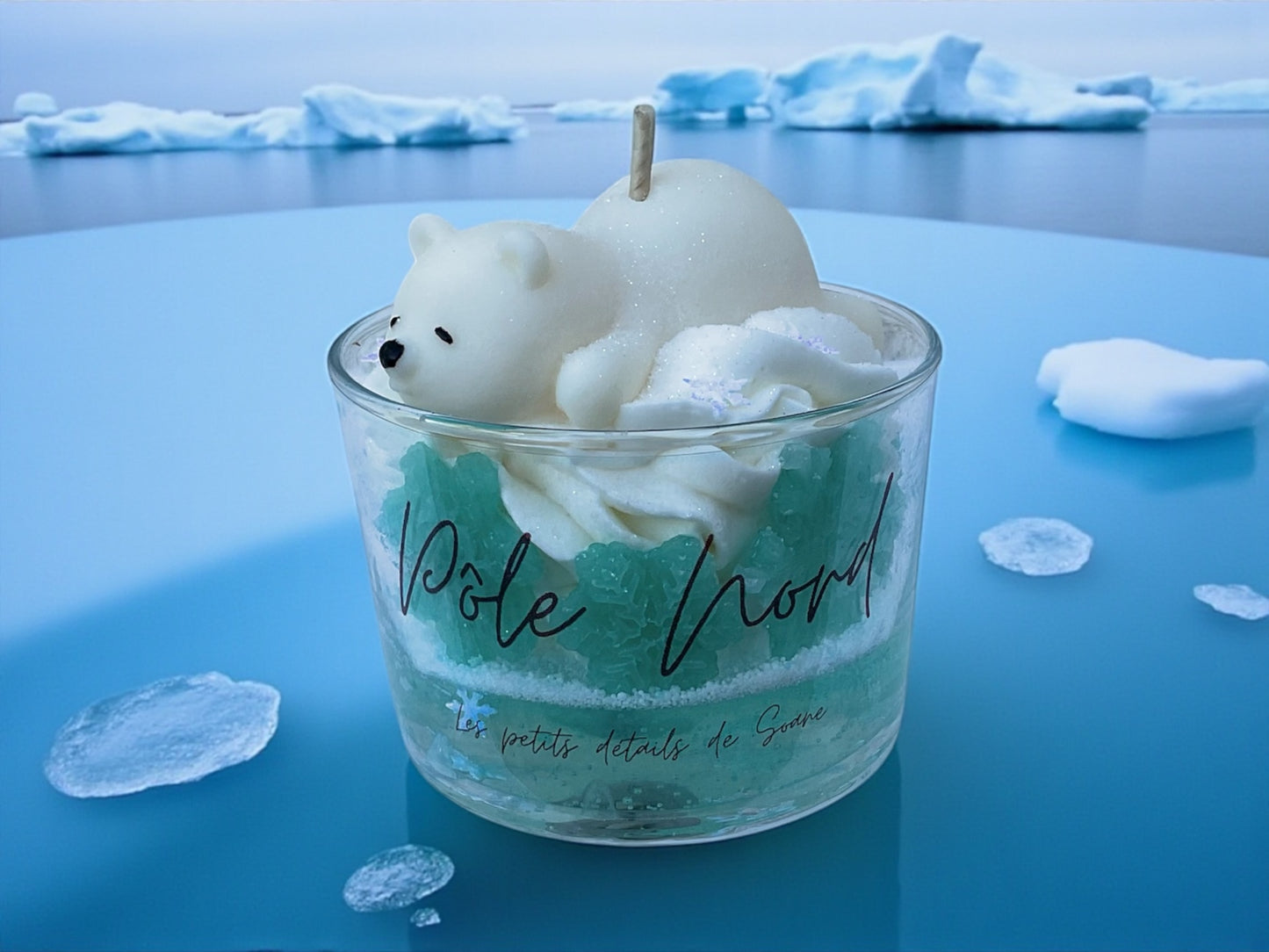 Bougie Pôle Nord : ourson splash
