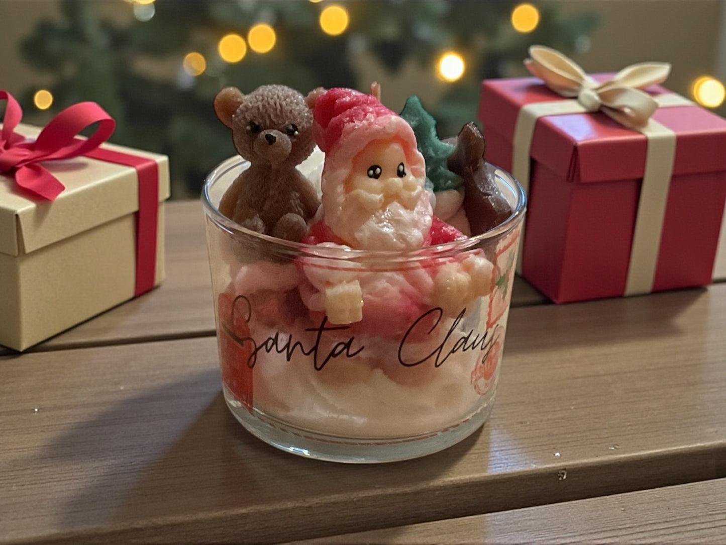 Bougie Santa Claus rouge