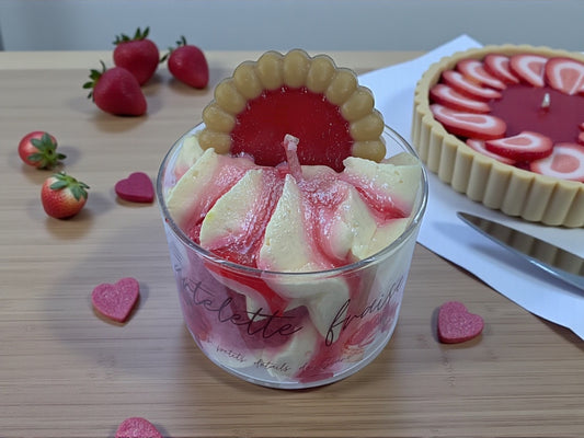 Bougie tartelette fraise