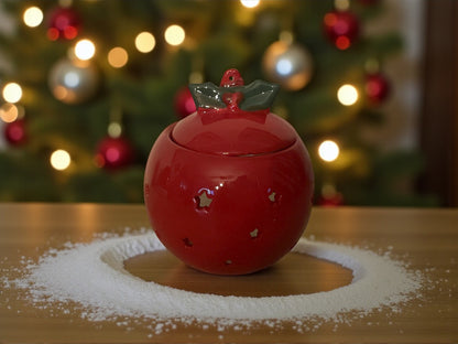 Brûle parfums boule Noël rouge